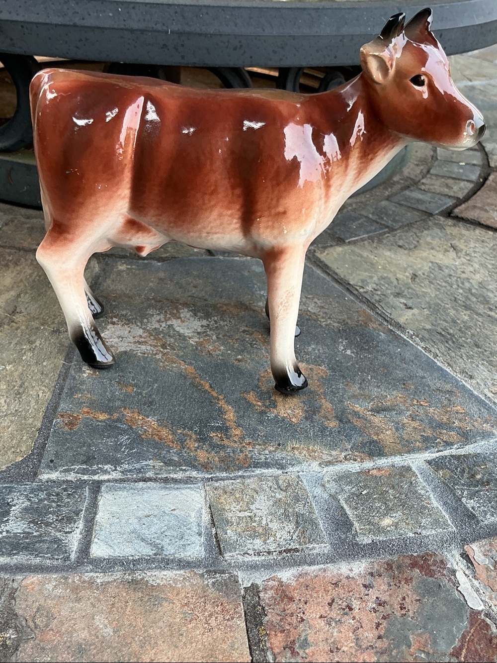 Vintage Metal Cow Figurine